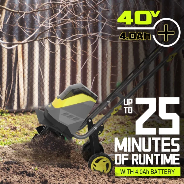 PowerSmart 40V 12-inch Cordless Garden Tiller/Cultivator , 23.4 x 14 x 12.8 inches - Image 3