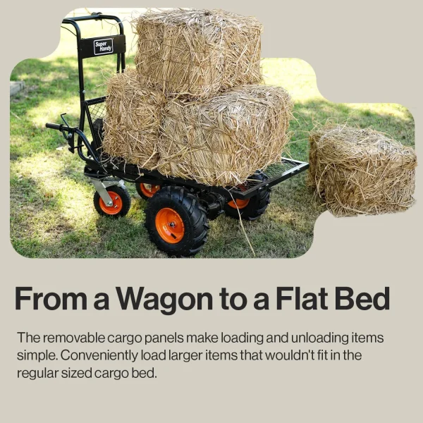 SuperHandy Self-Propelled Electric Utility Wagon - 48V 2Ah Battery System, 660LB Hauling Capacity (Upgraded Design) - Image 6