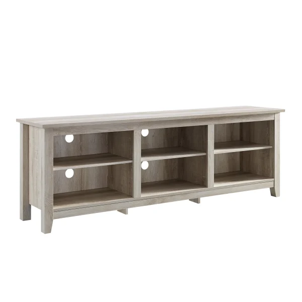 Woven Paths Open Storage TV Stand for TVs up to 80, Espresso - Image 7