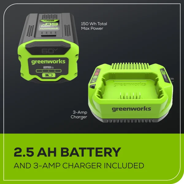 Greenworks 60V 16" Front Mount String Trimmer + 2.5Ah Battery & 3A Charger 2134302 - Image 10