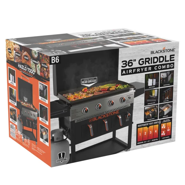 Blackstone 4-Burner 36 Propane Griddle with Air Fryer and Hood - Image 3