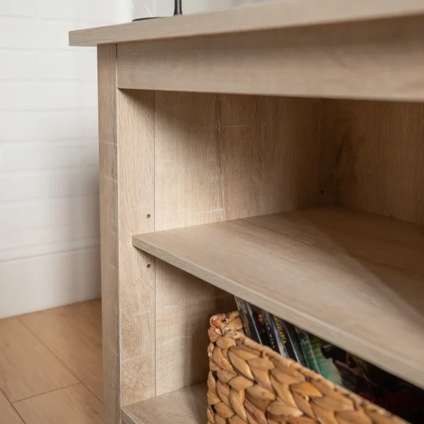 Woven Paths Open Storage TV Stand for TVs up to 80, Espresso - Image 5