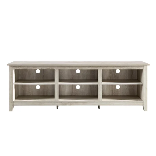 Woven Paths Open Storage TV Stand for TVs up to 80, Espresso - Image 9