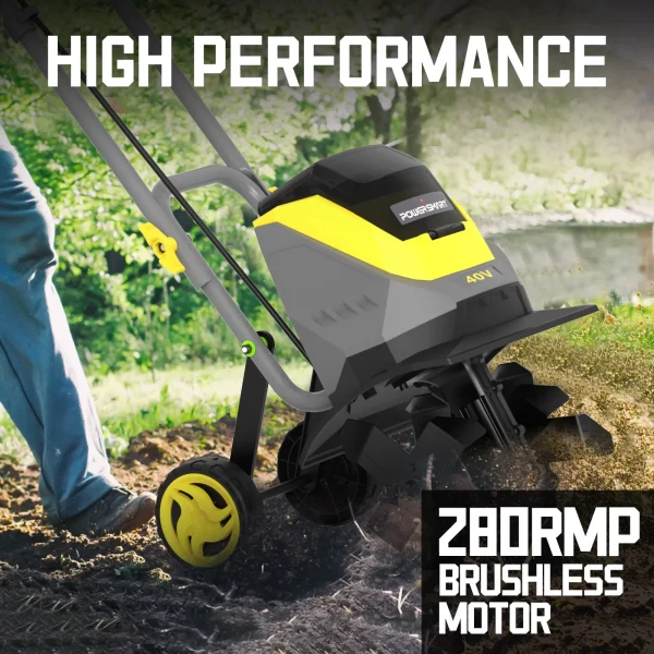 PowerSmart 40V 12-inch Cordless Garden Tiller/Cultivator , 23.4 x 14 x 12.8 inches - Image 6