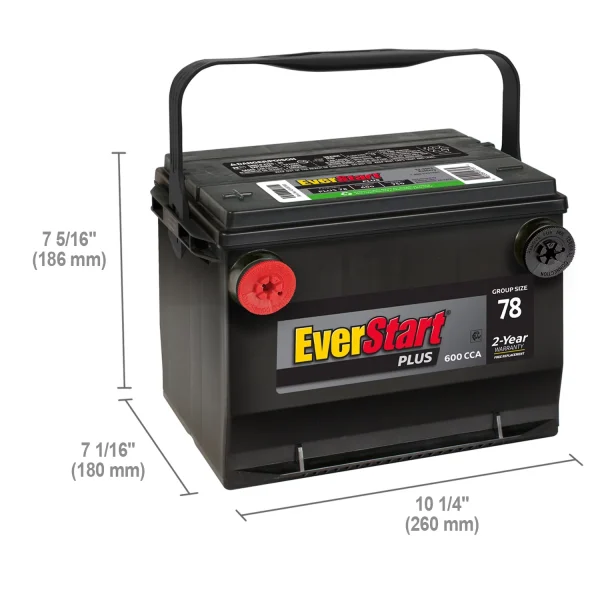 EverStart Plus Lead Acid Automotive Battery, Group 78 12 Volt, 600 CCA - Image 2