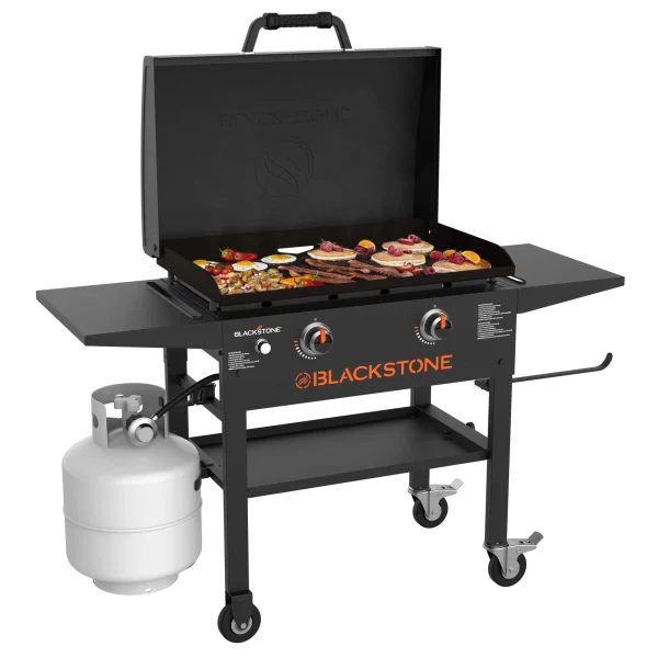 Blackstone 2-Burner 28" Propane Griddle with Hood and Omnivore Griddle Plate