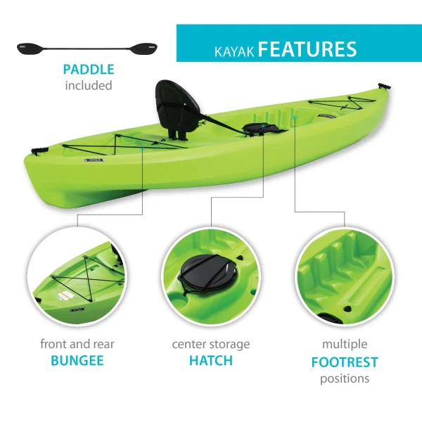 Lifetime Tahoma 10 ft Sit-on-Top Kayak, Lime Green (90816) - Image 4