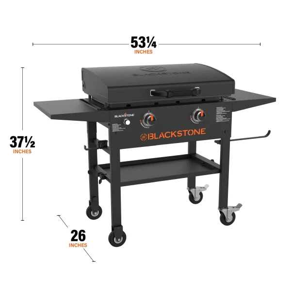 Blackstone 2-Burner 28" Propane Griddle with Hood and Omnivore Griddle Plate - Image 4