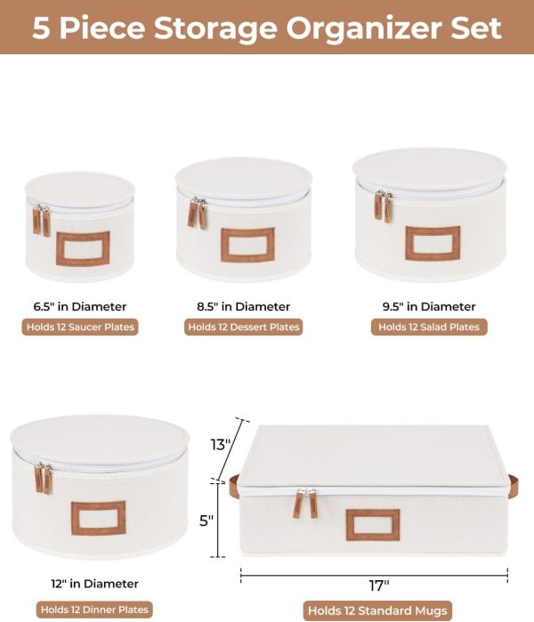 StorageWorks Hard Shell China Storage Boxes for Dishes, Plates and Mugs - Image 2