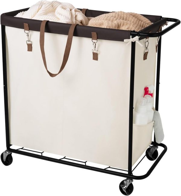 StorageWorks 140L Extra Large Laundry Basket with Wheels, 1-Pack - Image 7