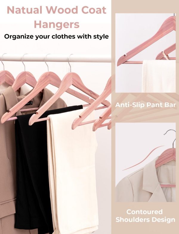 StorageWorks Cedar Wood Clothes Hangers for Shirts, Jackets, Pants, Suits, Sweaters - Image 5