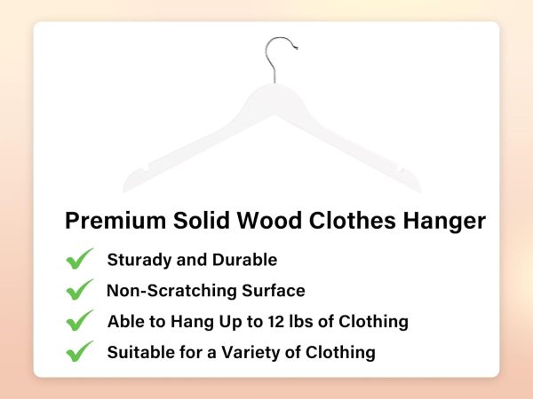 StorageWorks Premium Solid Wood Clothes Hanger for Tank Top, T-Shirt, Strap Dress - Image 5