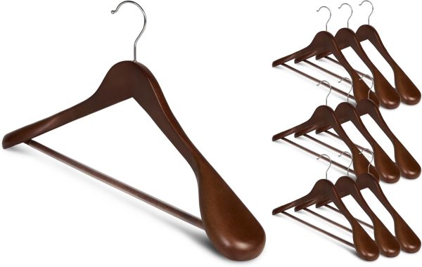 StorageWorks Extra Wide Shoulder Wood Coat Hanger for Coats, Shirts