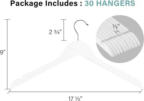 StorageWorks Premium Solid Wood Clothes Hanger for Tank Top, T-Shirt, Strap Dress - Image 3