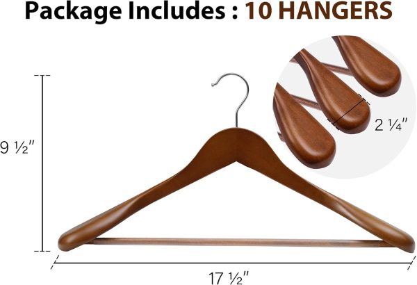 StorageWorks Extra Wide Shoulder Wood Coat Hanger for Coats, Shirts - Image 2
