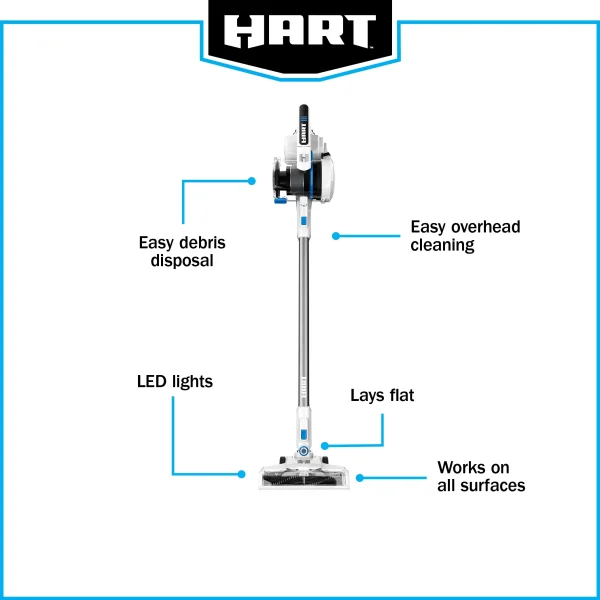 HART 20-Volt Cordless Stick Vacuum Kit, (1) 4.0Ah Lithium-Ion Battery - Image 9