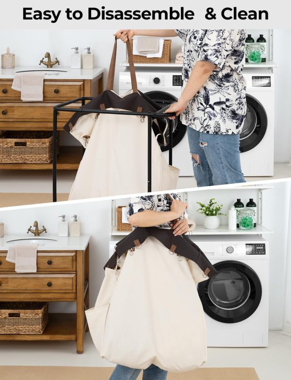 StorageWorks 140L Extra Large Laundry Basket with Wheels, 1-Pack - Image 4