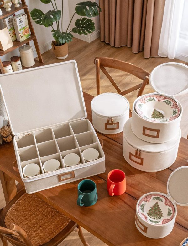 StorageWorks Hard Shell China Storage Boxes for Dishes, Plates and Mugs - Image 4