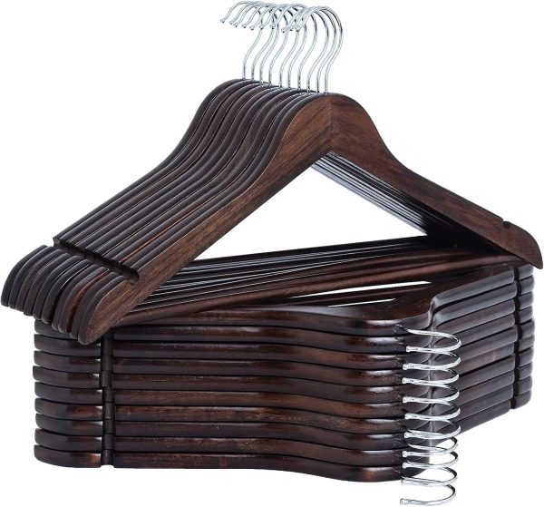 StorageWorks Wooden Hangers for Coats, Shirts, Jackets, Pants, Suits - Image 9