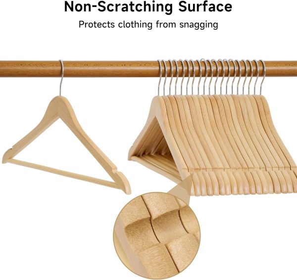 StorageWorks Wood Coat Hanger for Coats, Shirts, Jackets, Pants - Image 5