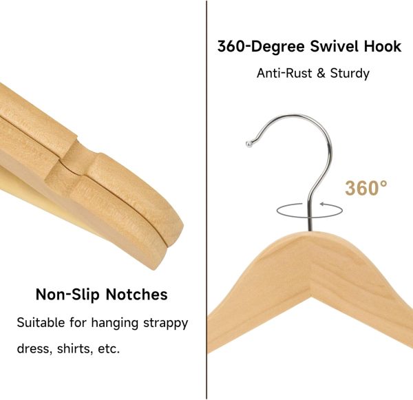 StorageWorks Wood Coat Hanger for Coats, Shirts, Jackets, Pants - Image 6