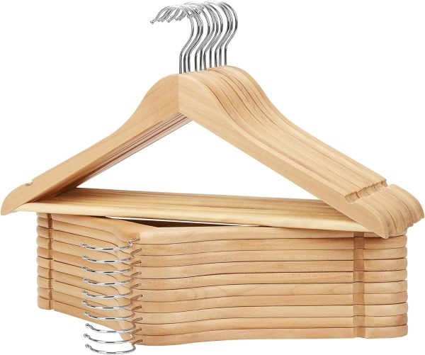 StorageWorks Wood Coat Hanger for Coats, Shirts, Jackets, Pants