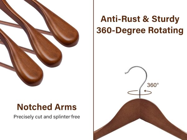 StorageWorks Extra Wide Shoulder Wood Coat Hanger for Coats, Shirts - Image 4
