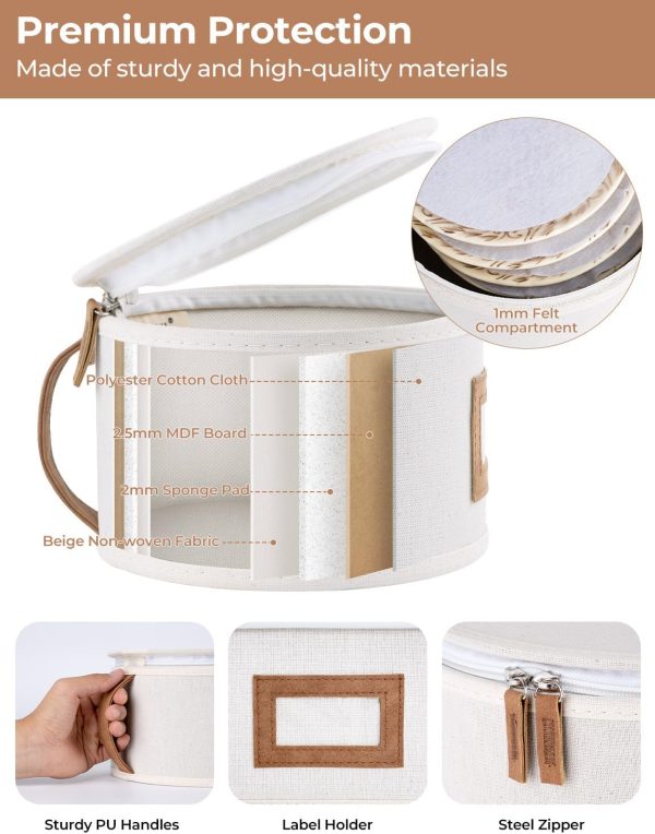 StorageWorks Hard Shell China Storage Boxes for Dishes, Plates and Mugs - Image 3