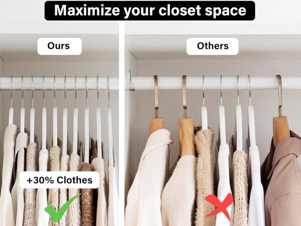 StorageWorks Premium Solid Wood Clothes Hanger for Tank Top, T-Shirt, Strap Dress - Image 2