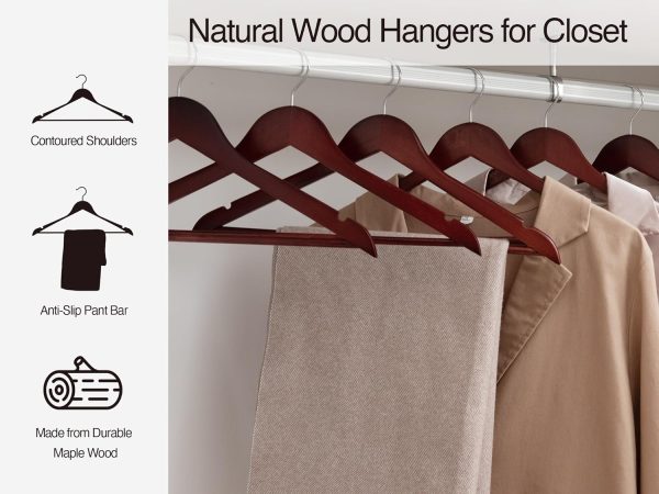 StorageWorks Wooden Hangers for Coats, Shirts, Jackets, Pants, Suits - Image 4