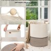 StorageWorks 58L Cotton Rope Laundry Basket with Wooden Beads Handles - Image 3
