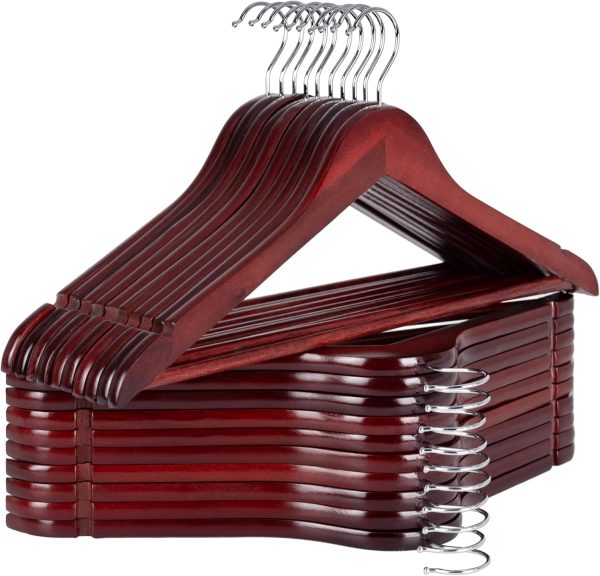 StorageWorks Wooden Hangers for Coats, Shirts, Jackets, Pants, Suits