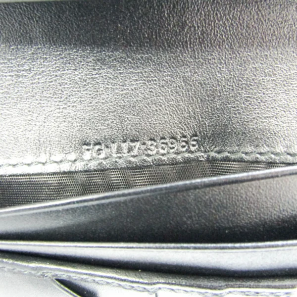 Pre-Owned Bvlgari 36966 Men's Leather Long Wallet (bi-fold) Black (Good) - Image 8