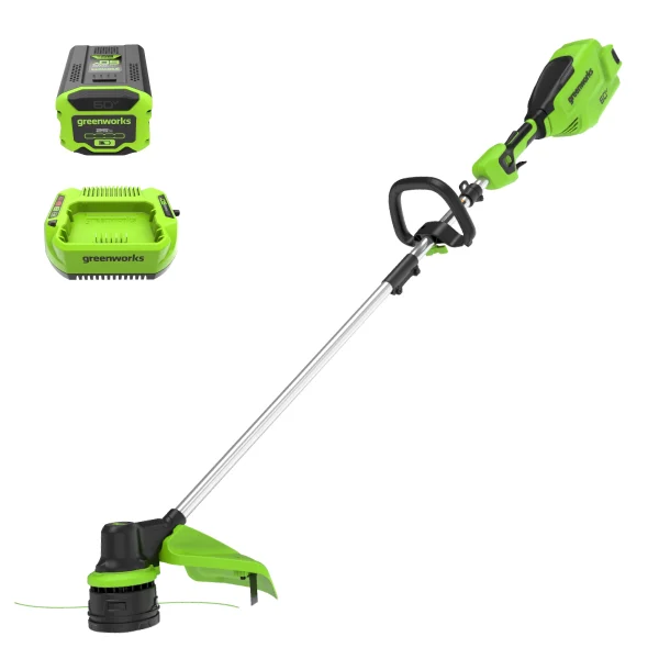 Greenworks 60V 16" Front Mount String Trimmer + 2.5Ah Battery & 3A Charger 2134302