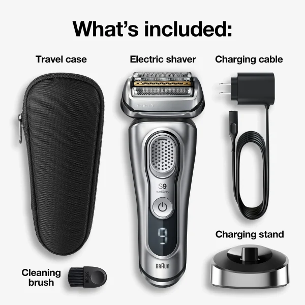 Braun Series 9 9330s Mens Wet Dry Electric Shaver with Charging Stand - Image 2