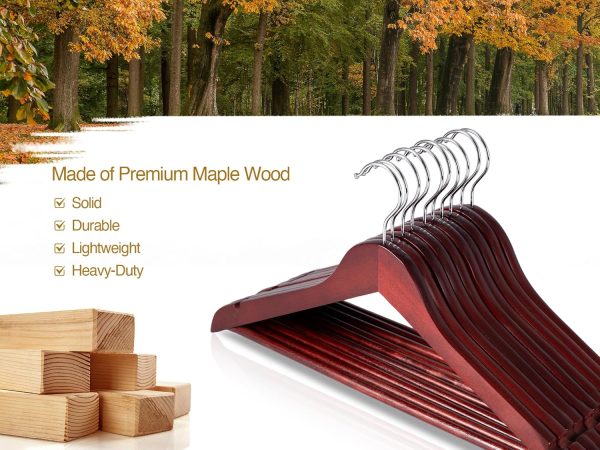 StorageWorks Wooden Hangers for Coats, Shirts, Jackets, Pants, Suits - Image 3