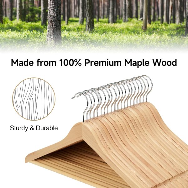 StorageWorks Wood Coat Hanger for Coats, Shirts, Jackets, Pants - Image 3
