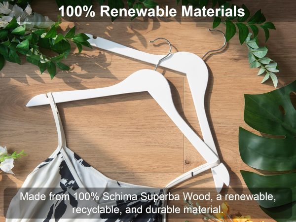 StorageWorks Premium Solid Wood Clothes Hanger for Tank Top, T-Shirt, Strap Dress - Image 4