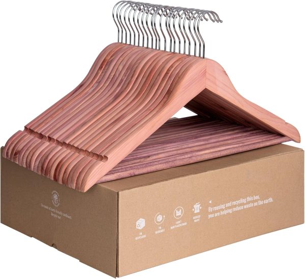 StorageWorks Cedar Wood Clothes Hangers for Shirts, Jackets, Pants, Suits, Sweaters