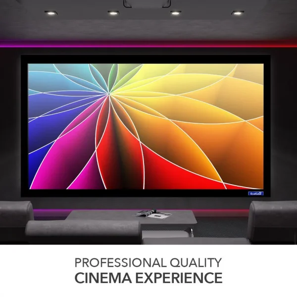 QualGear 92-Inch Fixed Frame Projector Screen, 16:9 4K HD High Definition 1.0 Gain Acoustic White (QG-PS-FF6-169-92-A) - Image 6