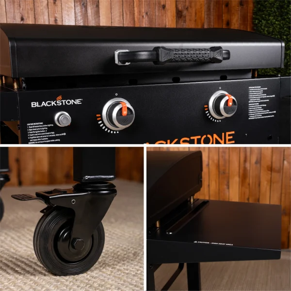 Blackstone 2-Burner 28" Propane Griddle with Hood and Omnivore Griddle Plate - Image 11