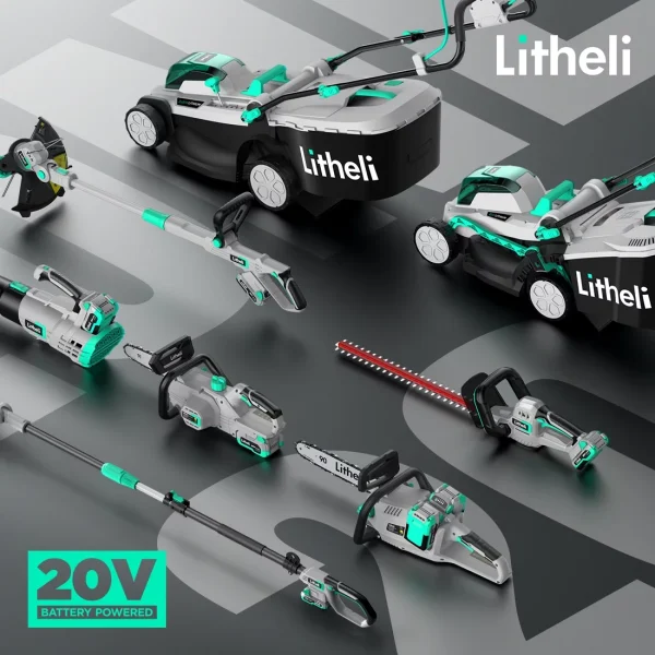 Litheli 20V 13 Cordless Lawn Mower 16.34 in with Brushless Motor + 4.0Ah Battery & Charger 27.3 lb, Manpower driven - Image 8