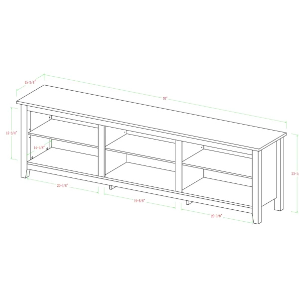 Woven Paths Open Storage TV Stand for TVs up to 80, Espresso - Image 4