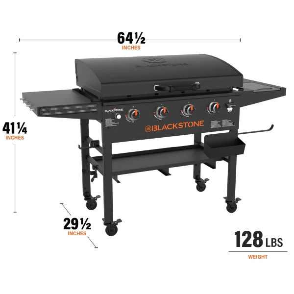 Blackstone Original 4-Burner 36" Propane Griddle with Hood and Omnivore Griddle Plate - Image 4