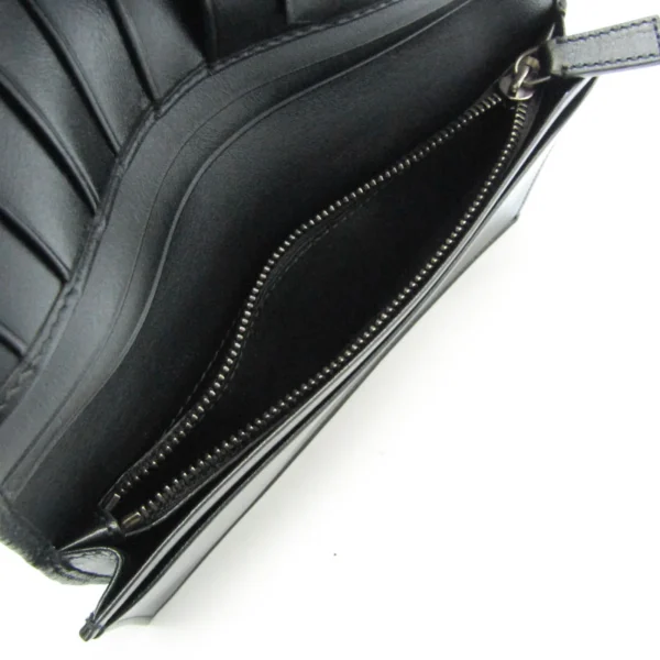 Pre-Owned Bvlgari 36966 Men's Leather Long Wallet (bi-fold) Black (Good) - Image 4