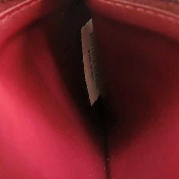 Pre-Owned Bottega Veneta Marco Polo Leather Bordeaux 573431 Round Long Wallet Red (Fair) - Image 7