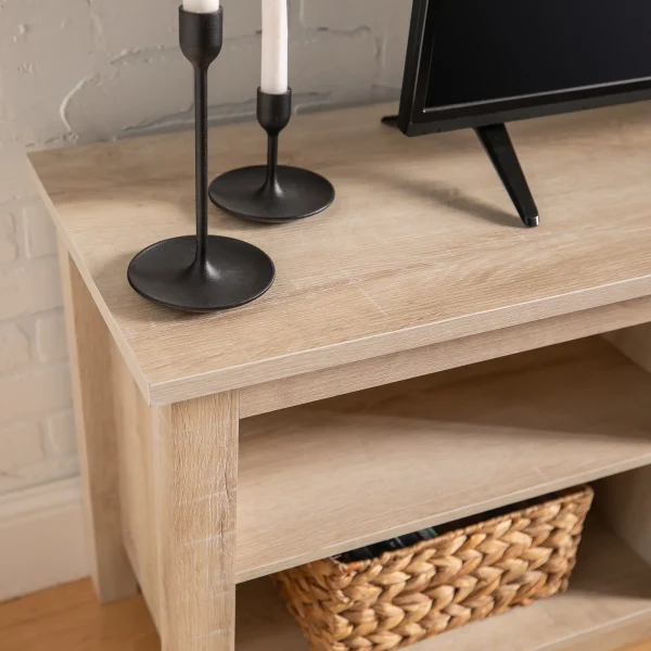 Woven Paths Open Storage TV Stand for TVs up to 80, Espresso - Image 8
