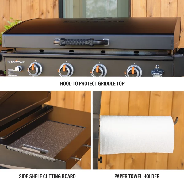 Blackstone Original 4-Burner 36" Propane Griddle with Hood and Omnivore Griddle Plate - Image 11