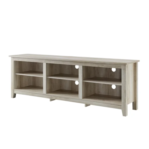 Woven Paths Open Storage TV Stand for TVs up to 80, Espresso - Image 2