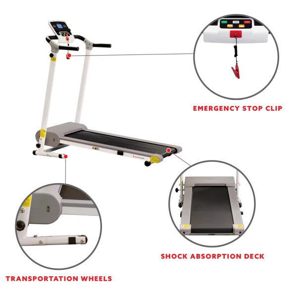 Sunny Health & Fitness Easy Assembly Motorized Treadmill for Walking, Running, Home Gym Workout Exercise, Foldable, SF-T7610 - Image 4